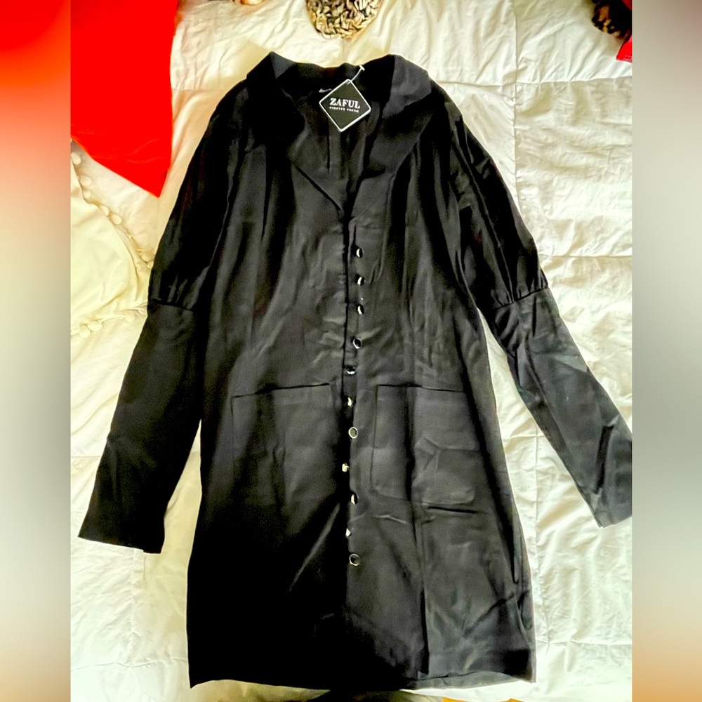 Black Button up Blazer Dress